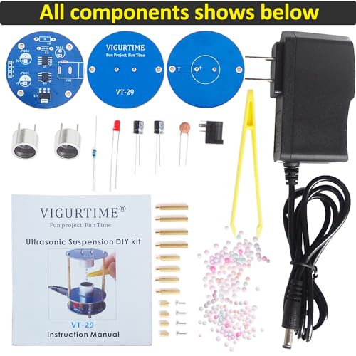 DIY Ultrasonic Suspension Solder Project Kit for Electronic Soldering Practice and Learning, Mini Cool Acoustic Levitator, DIP Version, Hands-On Soldering STEM Project and Gift