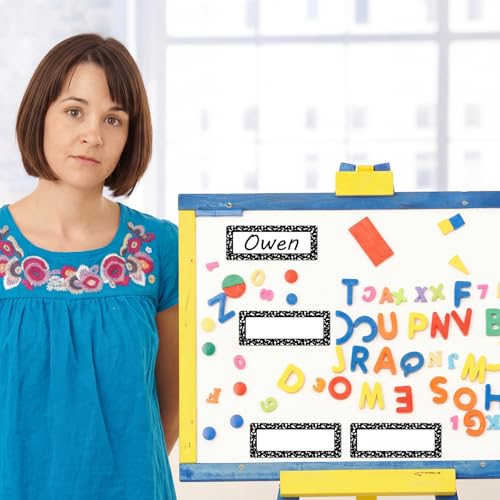 Eaasty 48 Pcs Dry Erase Magnetic Labels Reusable Magnetic Name Tag for Whiteboard Locker Fridge Classroom School Office Home(Composition Notebook) - style: Composition Notebook