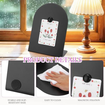 PATIKIL Magnetic Bulletin Board Black W/ 4 Colorful Magnets 1Pcs - color: Black/Colorful
