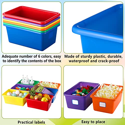 Hoolerry 24 Pack Classroom Storage Bins, 11.5 x 7.5 x 5 Inch, Colorful