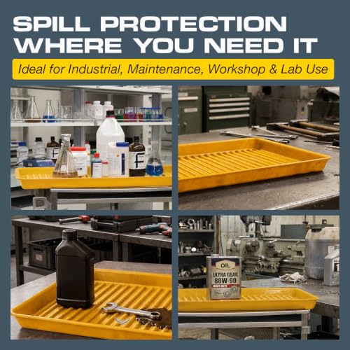 Eagle Spill Containment Utility Tray, 5 Gallon Sump, Made in USA, Yellow - color: Yellow