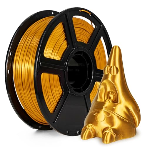 Flashforge 3D Printer Filament Silk PLA 1.75mm 1kg Spool-Dimensional Accuracy +/- 0.02mm (Gold) - color: Gold