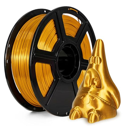 Flashforge 3D Printer Filament Silk PLA 1.75mm 1kg Spool-Dimensional Accuracy +/- 0.02mm (Gold) - color: Gold