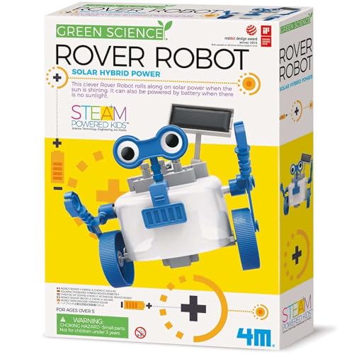 4M Green Science Rover Robot - DIY Solar & Battery Hybrid STEM Building Kit