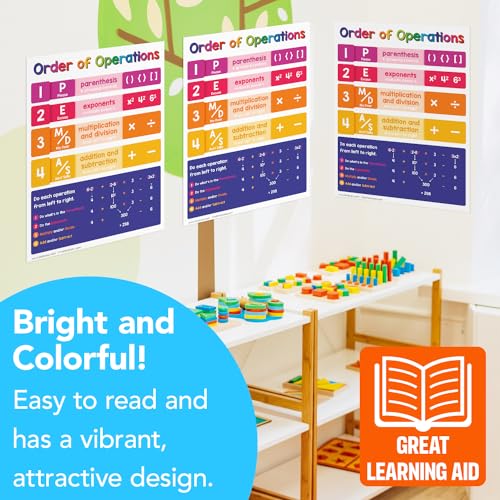 FoldCard Operations Chart Educational Poster 8.5x11 5pk - color: Order of Operations