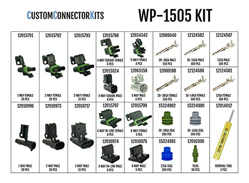 Pro Kit WP-1505 WITH OUT TOOL: Sealed Weatherproof Automotive Electrical Connectors 20-12 Gauge 1500 Piece Kit