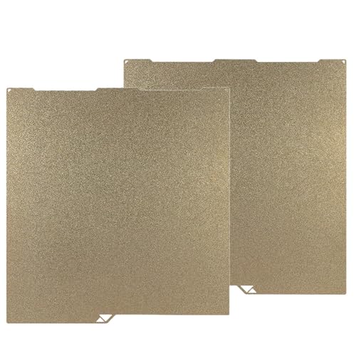 256X268MM PEI Sheet for Anycubic Kobra 3 Combo/Kobra 3 V2 Combo Flexible Spring Steel Build Plate Double Sided Textured Bed Board for 3D Printer Accessories Replacement (Gold) - color: Gold