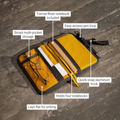 LOCHBY® Mini Field Journal | Water Resistant Waxed Canvas | Pen Loop | Included Tomoe River Notebook | Perfect for Travel, Art, Bullet Journal - color: Black Multicam, size: Pocket-size Hook
