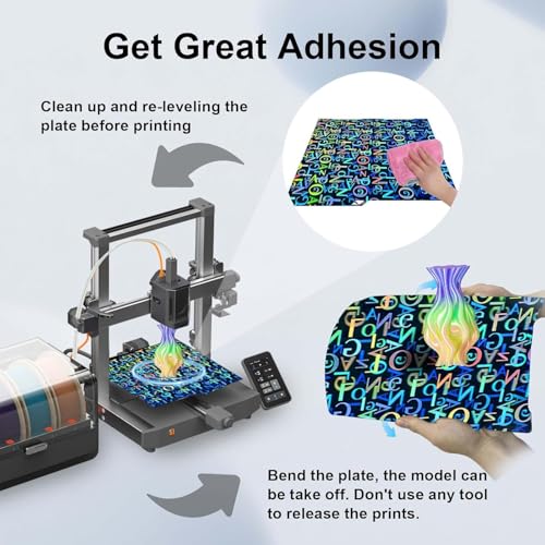 Smooth Pen Build Plate for Anycubic Kobra 3, Flexible Digit+Letter Spring Steel Sheet Plate 256x268mm for Kobra 3, Kobra 3 Combo 3D Printers - color: PEN (Digit+Letter)