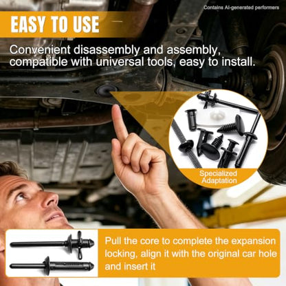 weideer 161PCS Fender Flare Clips for Jeep Wrangler,Fastener Retainer Clips - color: BK-7 in 1 Kit
