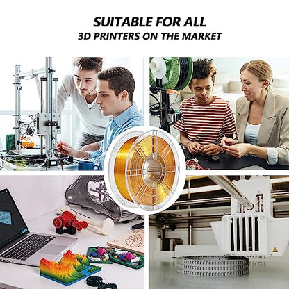 iBOSS PLA Plus (PLA+) 3D Printer Filament 1.75mm+/- 0.02mm,1kg (2.2lbs) Silk Shiny Filament 3D Printing Filament,Smooth Silky Surface,Shiny Gold PLA Pro 3D Filament,Fit Most FDM Printer (Slik Gold) - color: A_ Silk Gold
