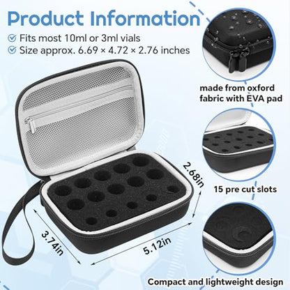 Teenyyou 15 Slots Peptide Case for Fridge Fits Standard 10ml/3ml Vials - color: Black, size: 15 Slots Fit 10ml/3ml, style: Solid