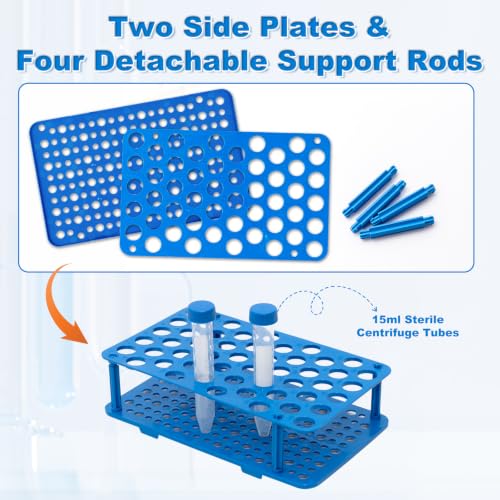 50-Well Centrifuge Tube Rack, Detachable Stand, φ0.66 inch, 1 PCS - size: 50-well