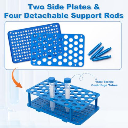 50-Well Centrifuge Tube Rack, Detachable Stand, φ0.66 inch, 1 PCS - size: 50-well