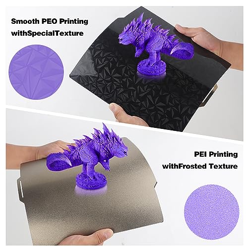 3D Printer PEI Sheet for BambuLab X1 /X1 Carbon Heated Bed Spring Steel Build Plate Flexible Platform 257.5x257.5 mm - size: 257*257mm, style: Textured PEI+Smooth PEO+Magnetic Sticker