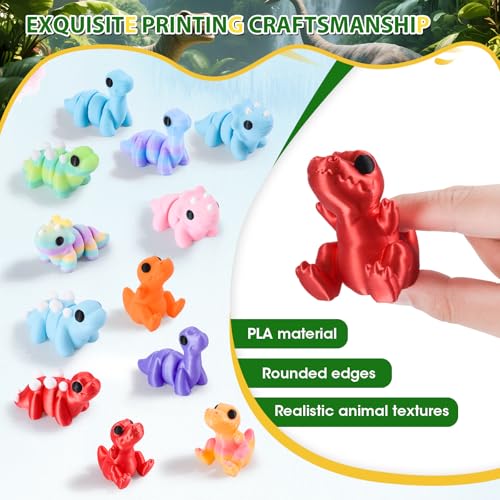 3D Printed Dinosaur Toys 12 Pack Articulated Flexible Desk Decor Set - size: Dinosaurs, style: 12 PCS