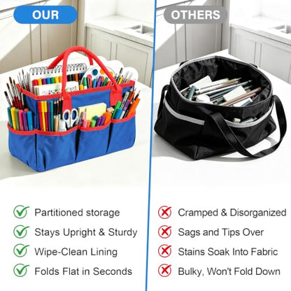 ZKOO Art Craft Organizer Tote Bag, Desktop Tote and Organizer Blue - color: Blue