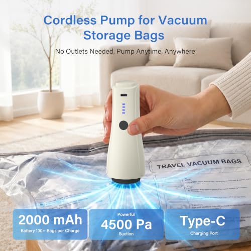 Vacuum Storage Bags with Pump,Space Saver,Cordless,16-Pack - size: 16 Combo Set
