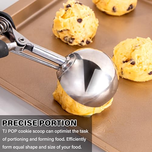 Large Cookie Scoop 4 Tbsp, Professional Stainless Steel Ice Cream Scoop 60mm, Cupcake Scoop Muffin Scoop for Baking, Good Soft Grips, Quick Trigger Release, 60ml (4 Tablespoon) - size: 4 tbsp (60 mm)