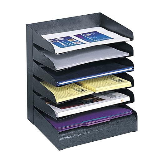 Safco Desk Organizer, 6 Shelves, Office and Classroom Mailbox, Mail Sorter, Commercial Grade Steel, Black - style: 6 Shelf