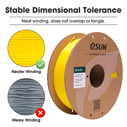 eSUN PLA Filament 1.75mm, High Toughness 3D Printer Filament Upgraded PLA Filament, Dimensional Accuracy +/- 0.03mm, 1KG Cardboard Spool (2.2 LBS) 3D Printing Filament for 3D Printers, Yellow - color: Yellow, size: PLA 1.75MM - 1KG