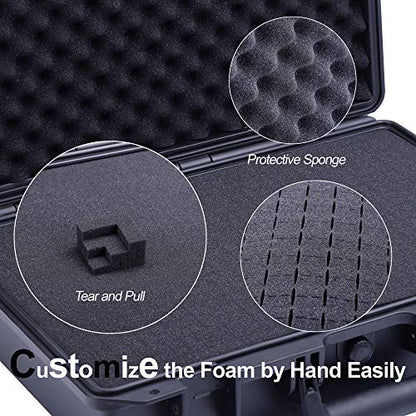 Lykus HC-3810 Waterproof Hard Case with Foam, Inner Size 14.33*10.24*4.53in - color: Black, size: HC-3810