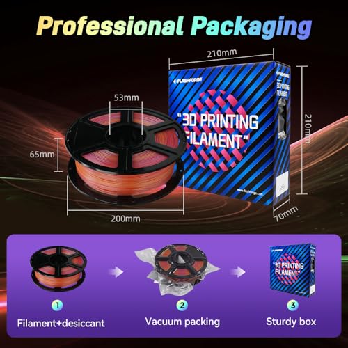 FLASHFORGE Chameleon Gradient Rapid PLA Filament Yellow & Pink, High Speed PLA Filament 1.75mm Max 500mm/s Fast Printing, Displays Shimmering Effects from Various Angles and Light - color: Chameleon Gradient Yellow & Pink