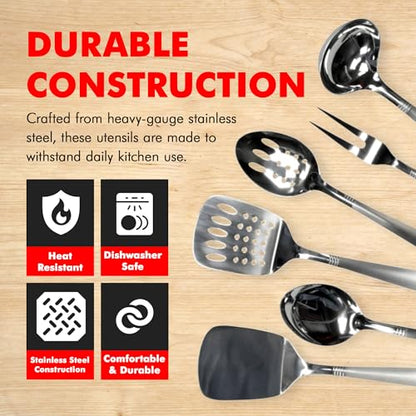 Chef Craft Select Kitchen Tool and Utensil Set, 6 Piece Set, Stainless Steel - style: Set