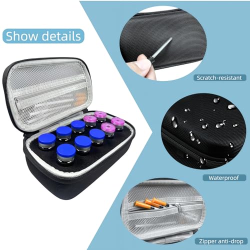Peptide Case for Fridge,10 Slots Insulin Vial Holder
