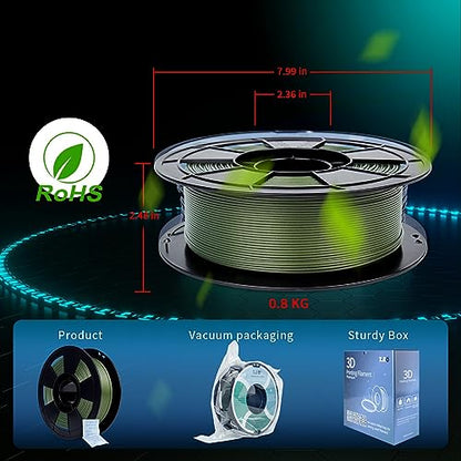 ZIRO Carbon Fiber PLA Filament 1.75mm, Reinforced 0.8KG CF, Military Green - color: Cf-military Green