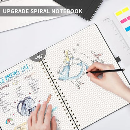AHGXG Graph Paper Notebook, 110 Pages, A4 (8.5" x 11") - color: Black, style: A4-Graph