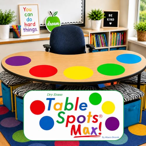 New Jumbo Dry Erase Circles | Table Spots Max 13.6" for Teachers Classroom Desks | 10 Pack Reusable Whiteboard Circle Dots, No Ghosting or Staining, Adhesive Desk Stickers Students Must Have