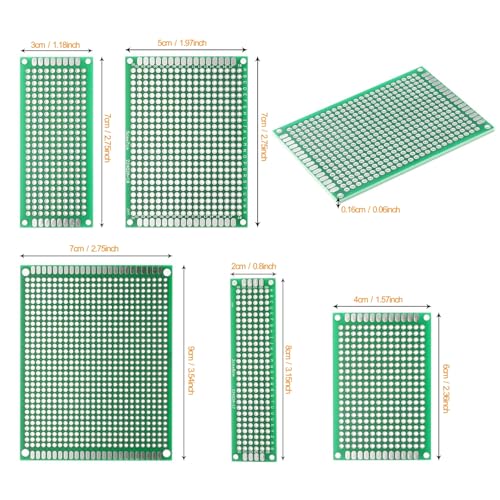 60 Pcs PCB Board Circuits Boards Kit | 28 Double-Sided Prototyping PCBs Circuit Boards | 20 Female/Male Header Connector Pin | 12 PCB Terminal Blocks and A Happy DIY - size: 60PCs