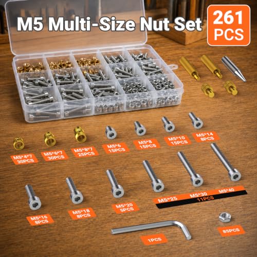 Preciva Heat Set Insert Tool, M5 Threaded Inserts Screw Kit for 3D Printing - size: M5
