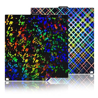 Skynet+Flake Holographic CC Plate for ELEGOO Centauri Carbon Build Plate 260x271mm(Daul-Sided), Heatbed Flexible Spring Steel Sheet, High Temperature Resistance, Strong Adhesion & Easy Model Removal - style: Centauri Carbon Holographic Plate(H11H)