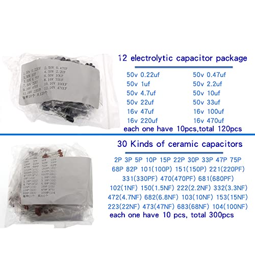 1390pcs Electronic Component Kit LED Diodes Resistors Capacitors Transistor