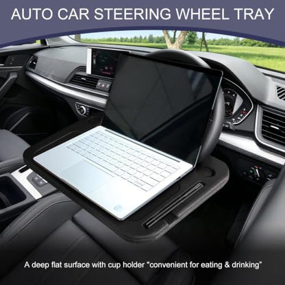 Car Steering Wheel Desk, 2-in-1 Car Food Tray