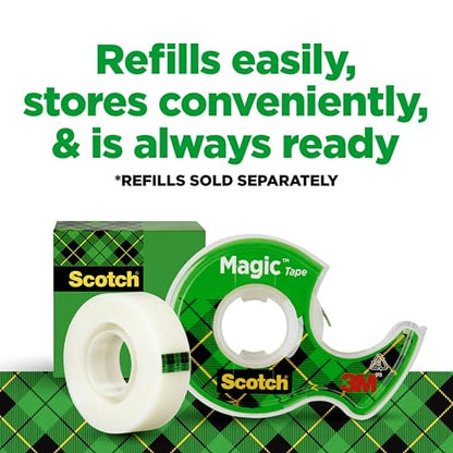 Scotch Magic Tape, 3 Dispensered Rolls, 3/4 x 300 Inches, Clear