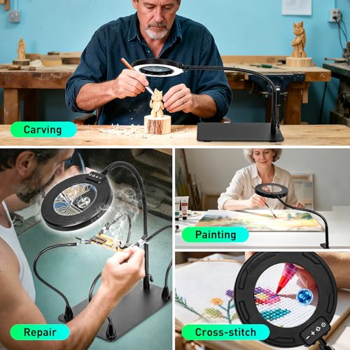 Helping Hands Soldering Station, 30X 12X Magnifying Glass with Light