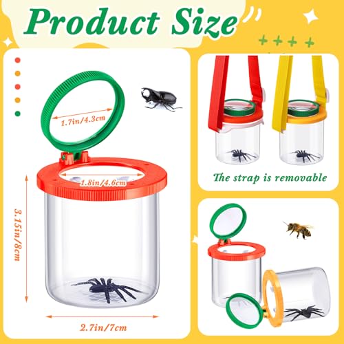 2 Pack Bug Catcher with Magnifying Glass, Insect Viewer Container