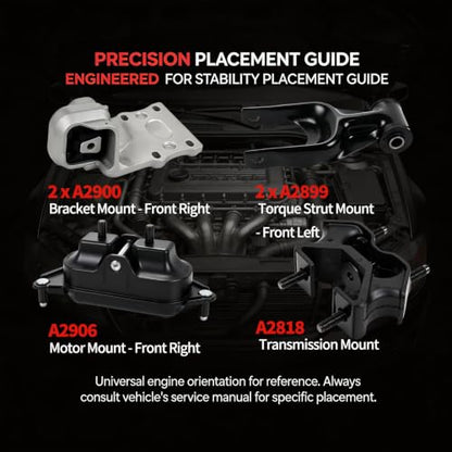 Engine Motor Mount Set 6PCS Compatible with Chevy Buick Oldsmobile Saturn - style: 2005-2009 Chevy Uplander