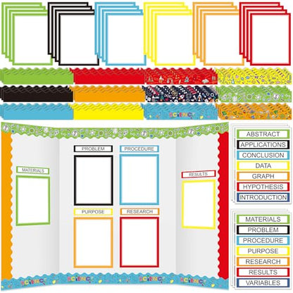 Fuyoooo 90 Pcs Science Fair Board Supplies, Colorful, Scientific Lab - style: Colorful,Science Lab