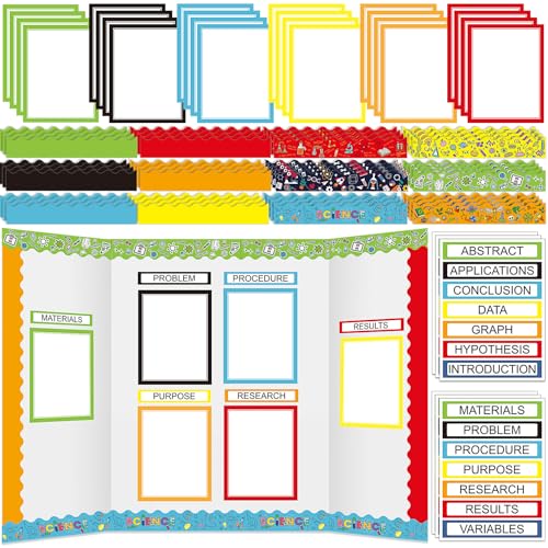 Fuyoooo 90 Pcs Science Fair Board Supplies, Colorful, Scientific Lab - style: Colorful,Science Lab