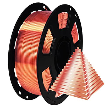 BBLIFE Silk PLA Filament, Metallic Copper 1.75mm PLA 3D Printer Filament - color: Copper