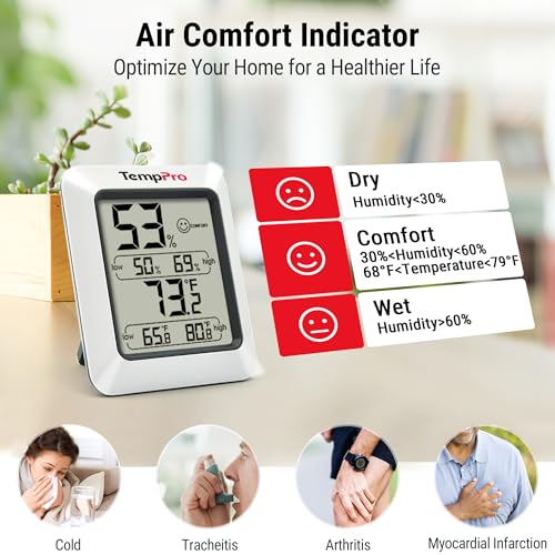 TempPro TempAir Digital Hygrometer Indoor Thermometer Room Thermometer - size: Classic