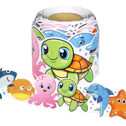 Sea Animal Border - 65.6Ft Under The Sea Bulletin Board Trim Summer Ocean Theme Cute Sea Animal Fish Borders for School Classroom Chalkboard Whiteboard Wall Decor - style: Sea Animal