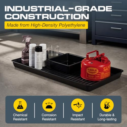 Eagle Spill Containment Utility Tray, 5 Gallon Sump, Made in USA, Black - color: Black