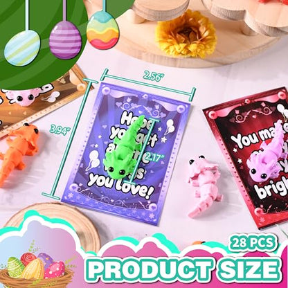 28pcs Axolotl 3D Printed Animals，Easters Basket Stuffers - style: 28P Axolotl Animals