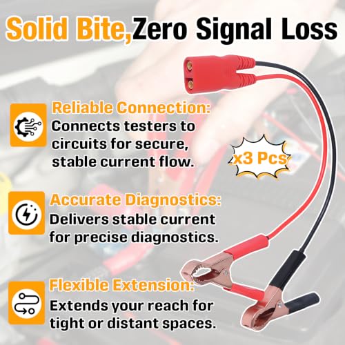 3Pcs PPTK0025 Battery Clamp Cable Clip Compatible with Power Probe 3/3S/3Ez - color: 3-Pack