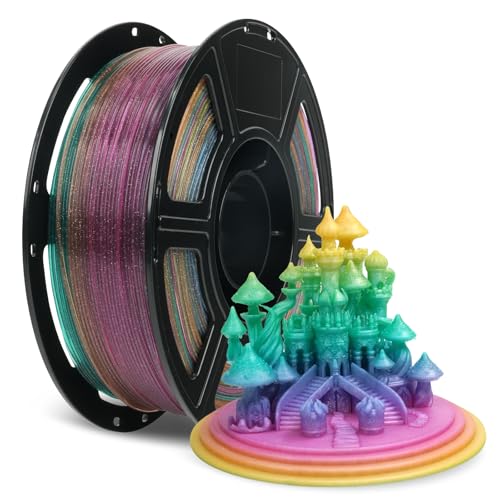 FLASHFORGE Rapid PLA Filament 1.75mm Chameleon Rainbow Candy, Max 500mm/s High Speed Printing,3D Printer Filament 1kg (2.2lbs) Spool, Enjoy Exceptional Print Quality - color: Chameleon Rainbow Candy